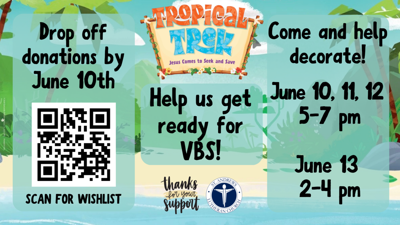 Help Us Get Ready For Vacation Bible School!